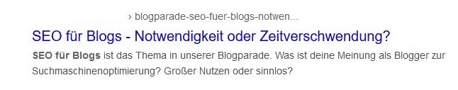 Du hast nur die Überschrift und die Meta-Description um zu überzeugen!