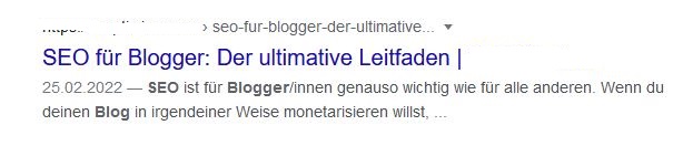 Zu langer Text - oder auch keine Description? - auch die Keywords sind nur teilweise vorhanden.