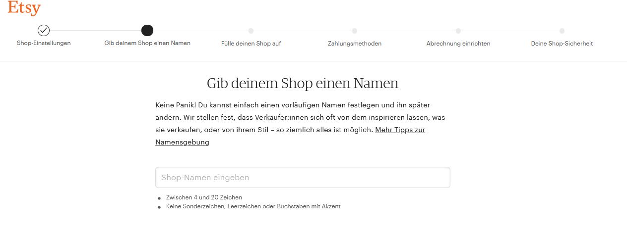 Auf Etsy Geld verdienen: Der Name des Shops sollte auf das Sortiment hinweisen!