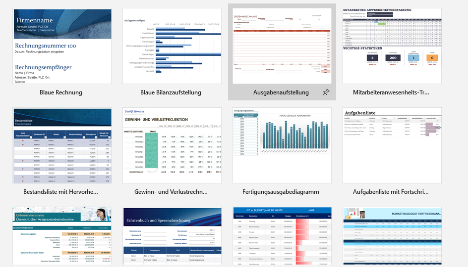 Diese Excel-Vorlagen gibt es zu vielen verschiedenen Themen.