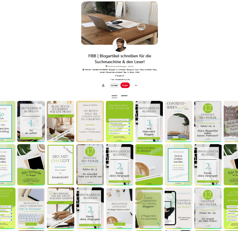 Jahresrückblick 2023: Mein Pinterest Profil - mit vielen Tipps rund ums Bloggen und SEO.
